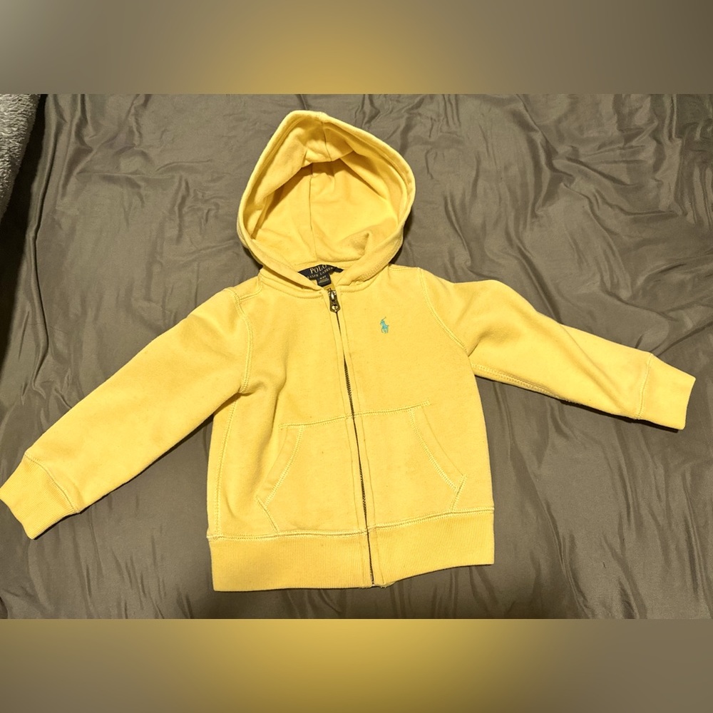 Pre-owned Polo Ralph Lauren Yellow hoodie (toddler girls size 3T)